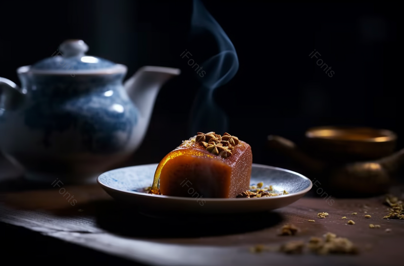 中华文化美食桂花糯米藕和茶道,高清,摄影图,摄影图片,图片大全,摄影图免费下载